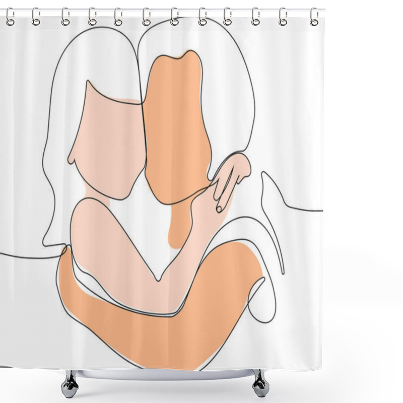 Personality  Happy Mom And Little Girl Shower Curtains