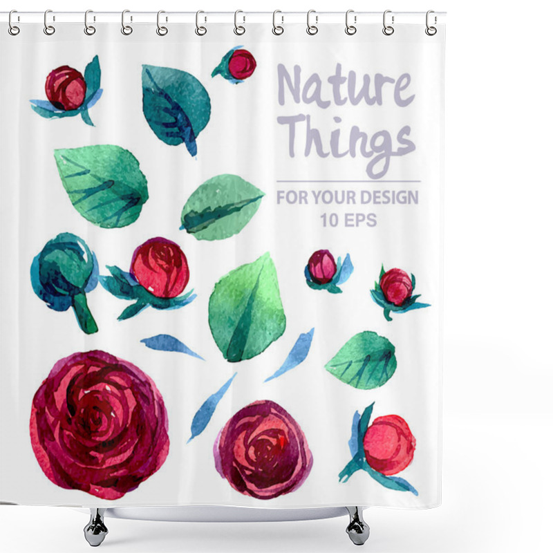 Personality  Floral Collection Of Painted Roses Shower Curtains