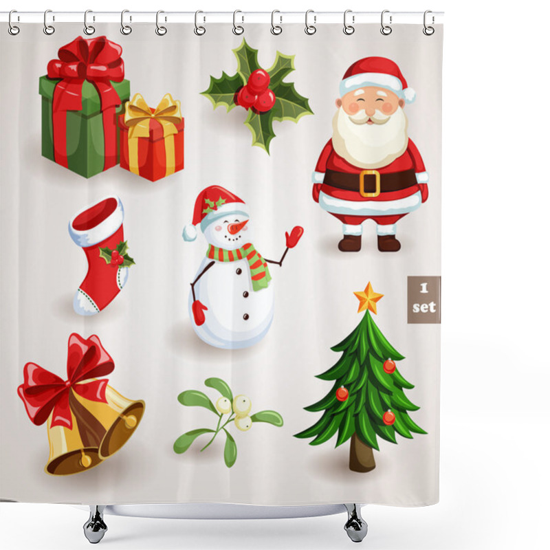 Personality  Christmas Icons Set - 1 Shower Curtains