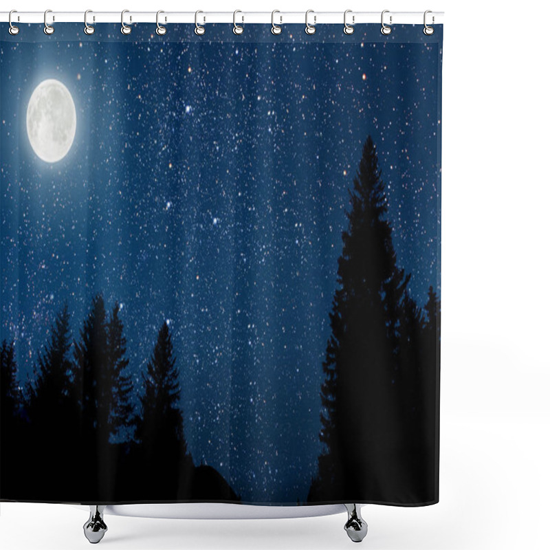 Personality  Backgrounds Night Sky With Stars And Clouds. Shower Curtains