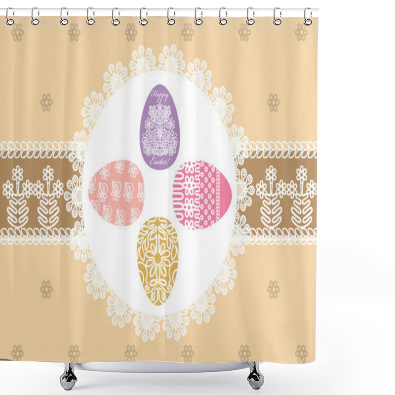 Personality  Easter Eggs On Lacy Napkin Shower Curtains