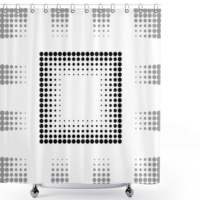 Personality  Square Frame With Dots Shower Curtains