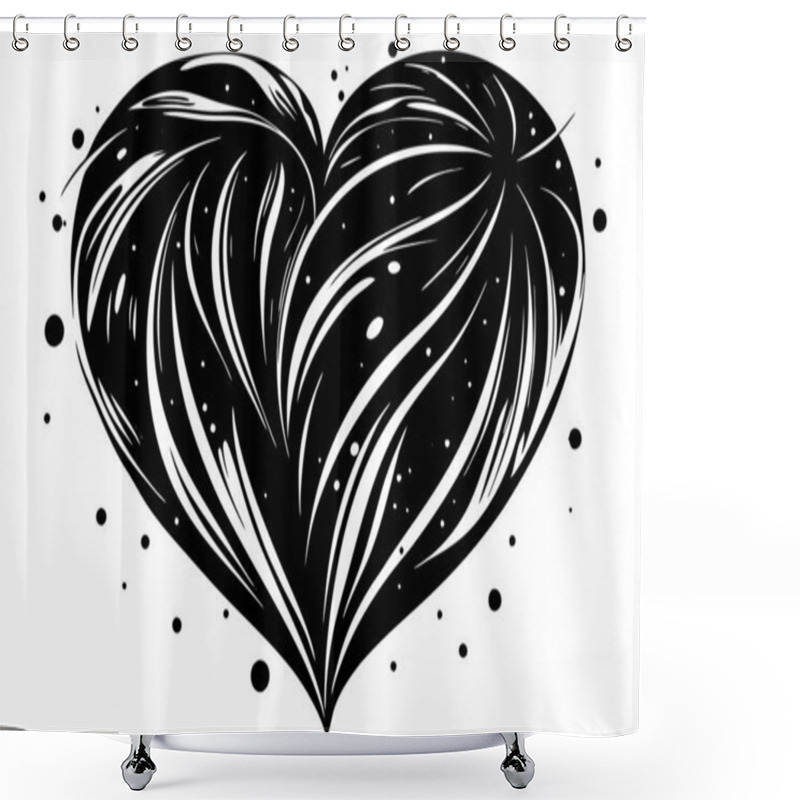 Personality  Vibrant Abstract Heart With Dynamic Shapes And Energy Shower Curtains