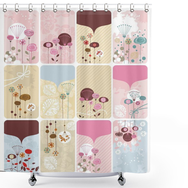 Personality  Seasonal Floral Gift Cards Shower Curtains