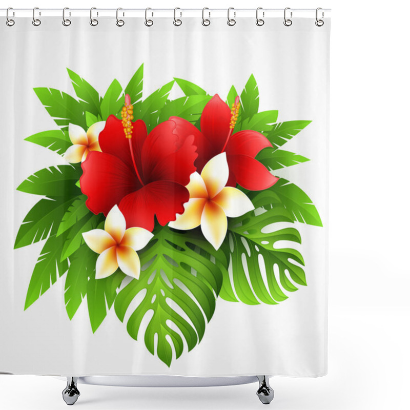 Personality  Tropical Plants And Flowers Shower Curtains