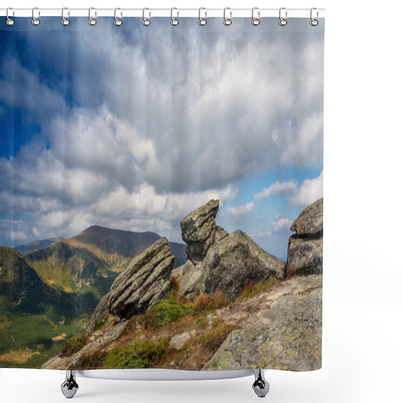 Personality  Beautiful Landscape In The High Carpathians. Autumn In The Mountains. Shower Curtains