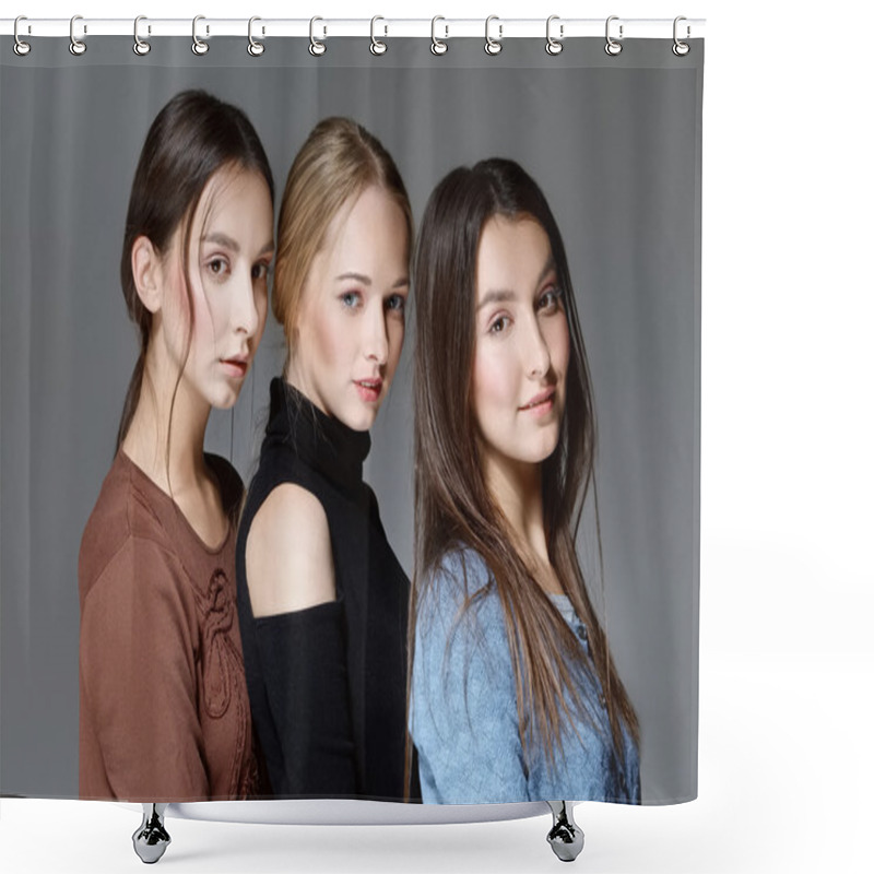 Personality  Group Of Girls Posing Shower Curtains