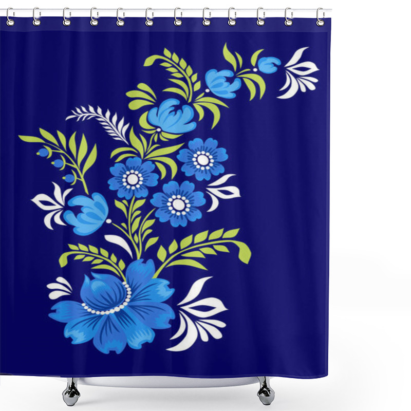 Personality  Painted Card With Ukrainian Ornament , Petrikovskaya Painting With Flowers For Design Shower Curtains