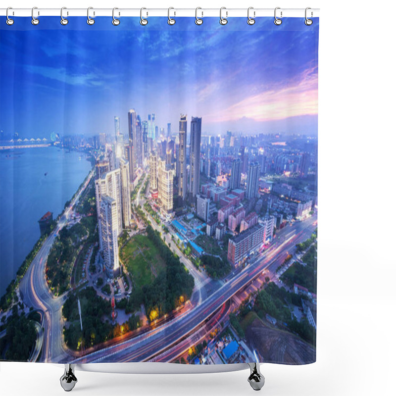 Personality  Aerial View Of Chinese City,shenzhen Shower Curtains