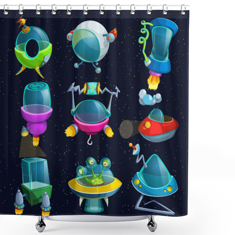 Personality  Space Ships Set Shower Curtains