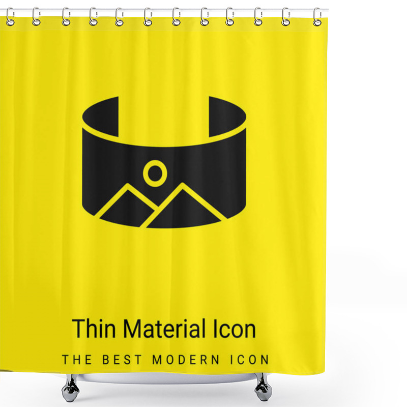 Personality  360 Image Minimal Bright Yellow Material Icon Shower Curtains