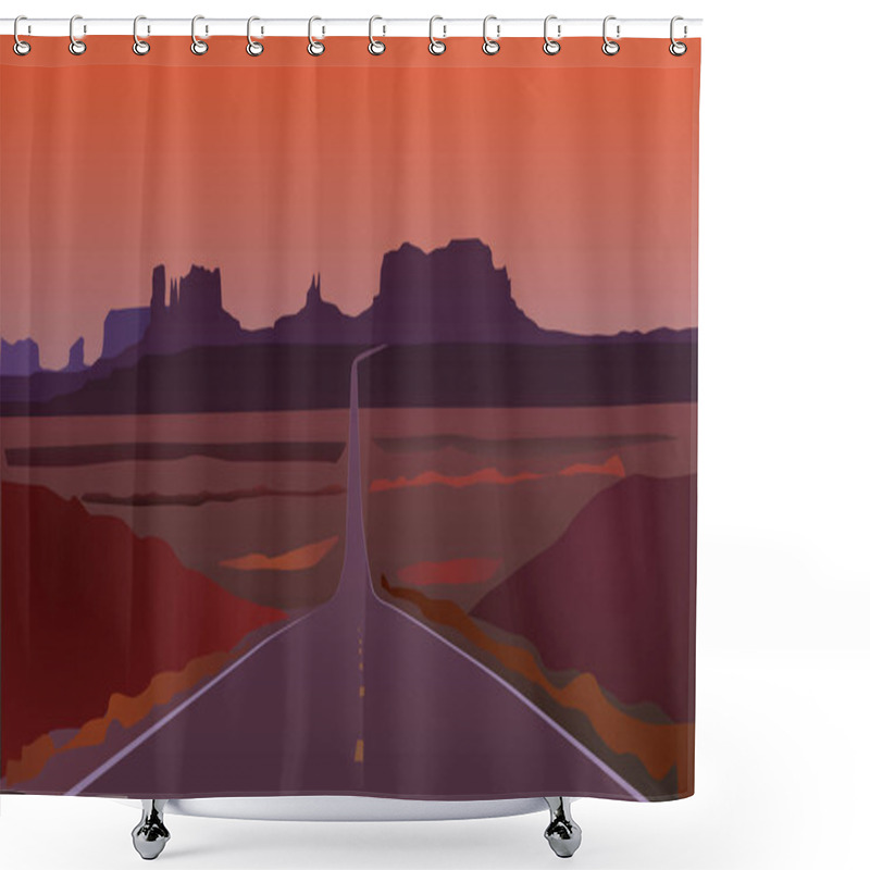 Personality  Arizona Road Landscape Vector Eps 10 Shower Curtains