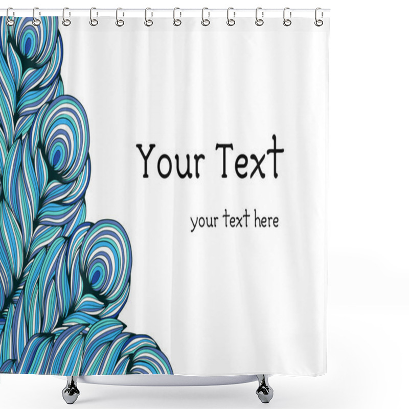 Personality  Horizontal Ethnic Banner With Feathers Shower Curtains