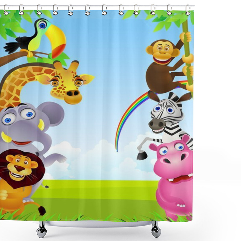 Personality  Animal Cartoon Shower Curtains