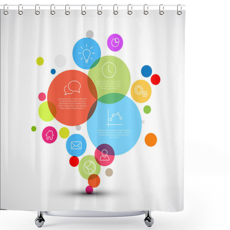 Personality  Diagram Infographic Template With Descriptive Circles Shower Curtains