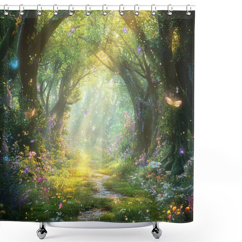 Personality  Fairy Tale Forest, Fantasy Illustration Shower Curtains