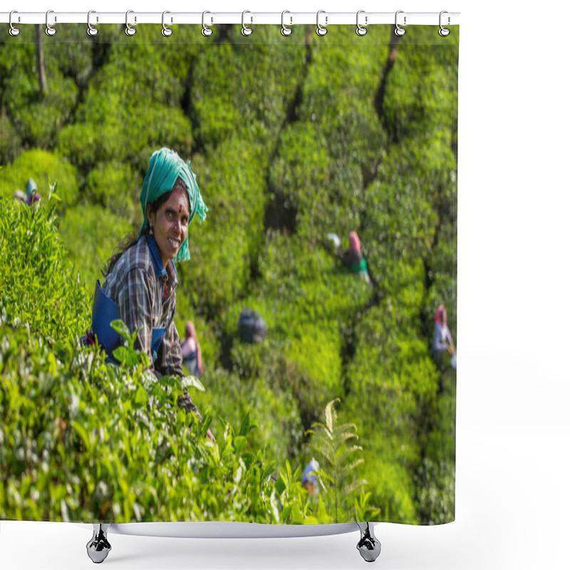 Personality  Women Picking Tea Leaves  Shower Curtains