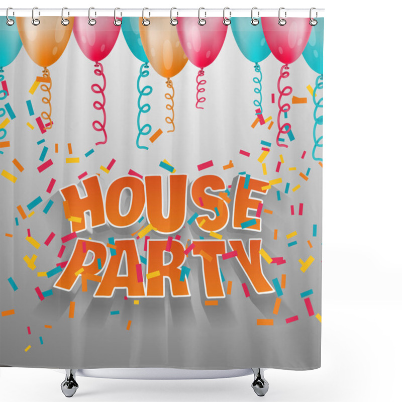 Personality  House Party Card Invitation.   Shower Curtains