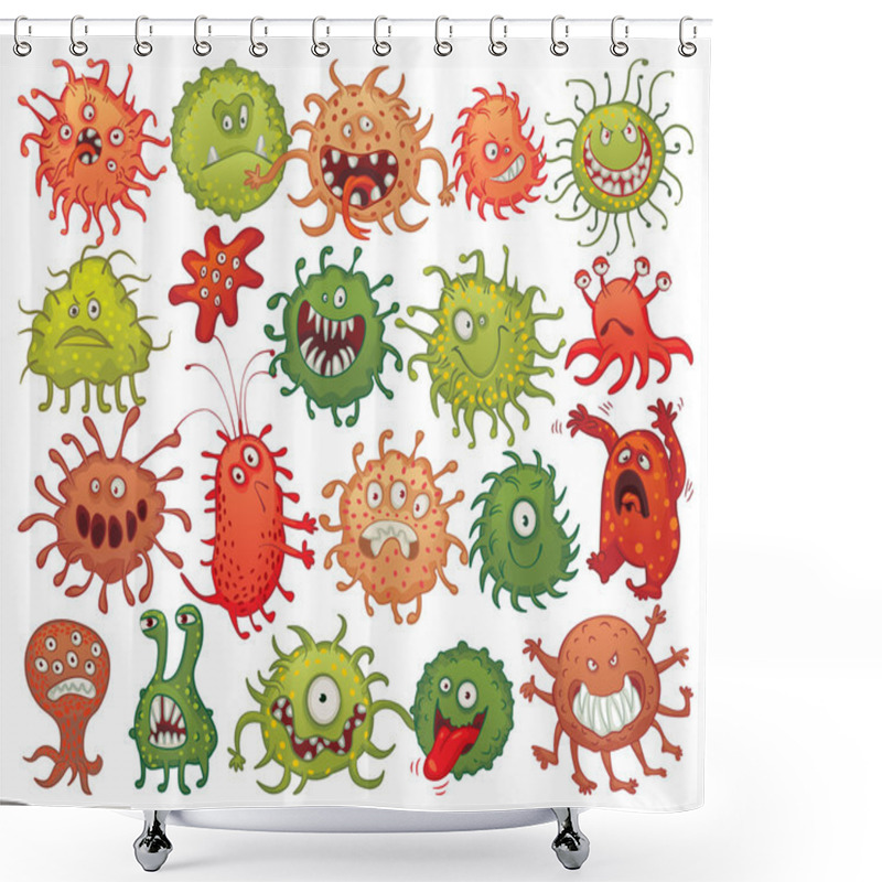 Personality  Bacteria. Set Shower Curtains