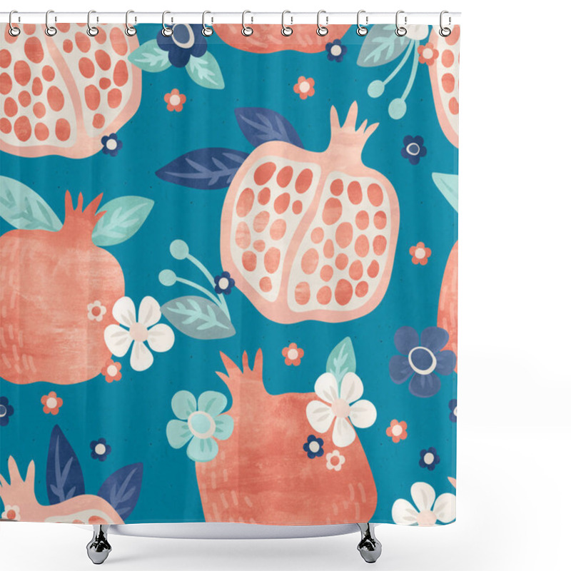 Personality  Pattern With Flowers And Pomegranates Shower Curtains