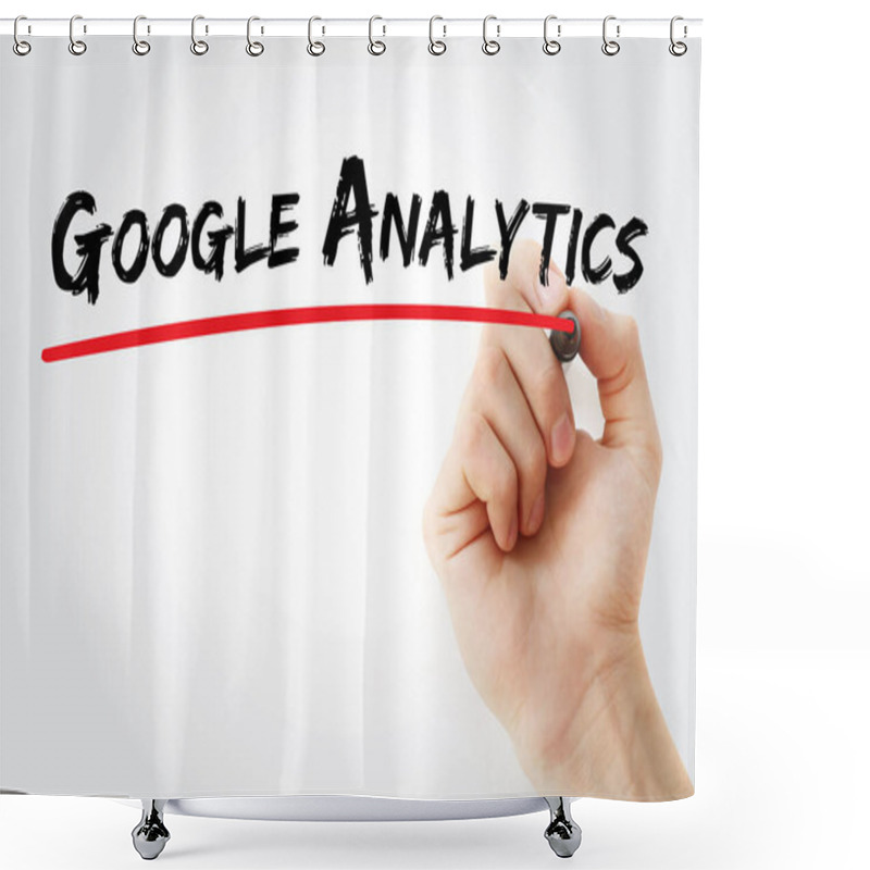 Personality  Google Analytics Acronym With Marker, Business Concept Background Shower Curtains