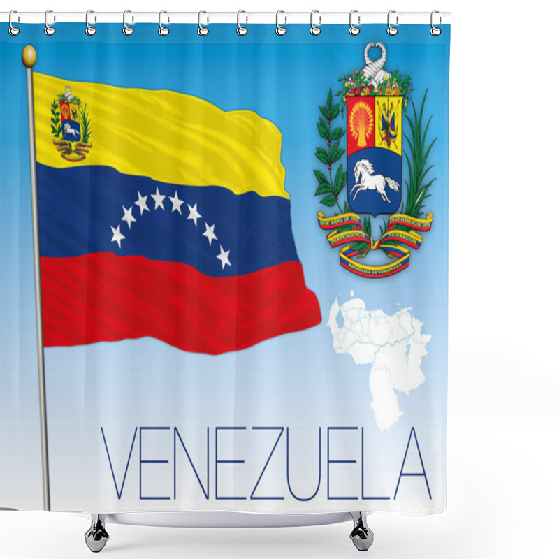 Personality  Venezuela, Republica Bolivariana, Flag, Map And Coat Of Arms Shower Curtains