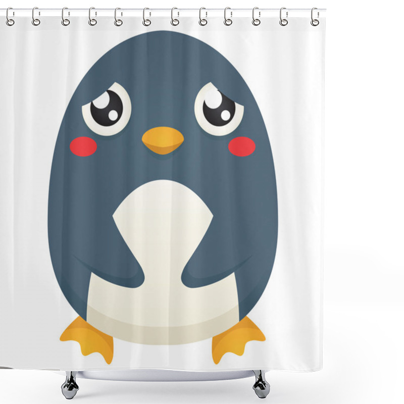 Personality  Sad Penguin Shower Curtains