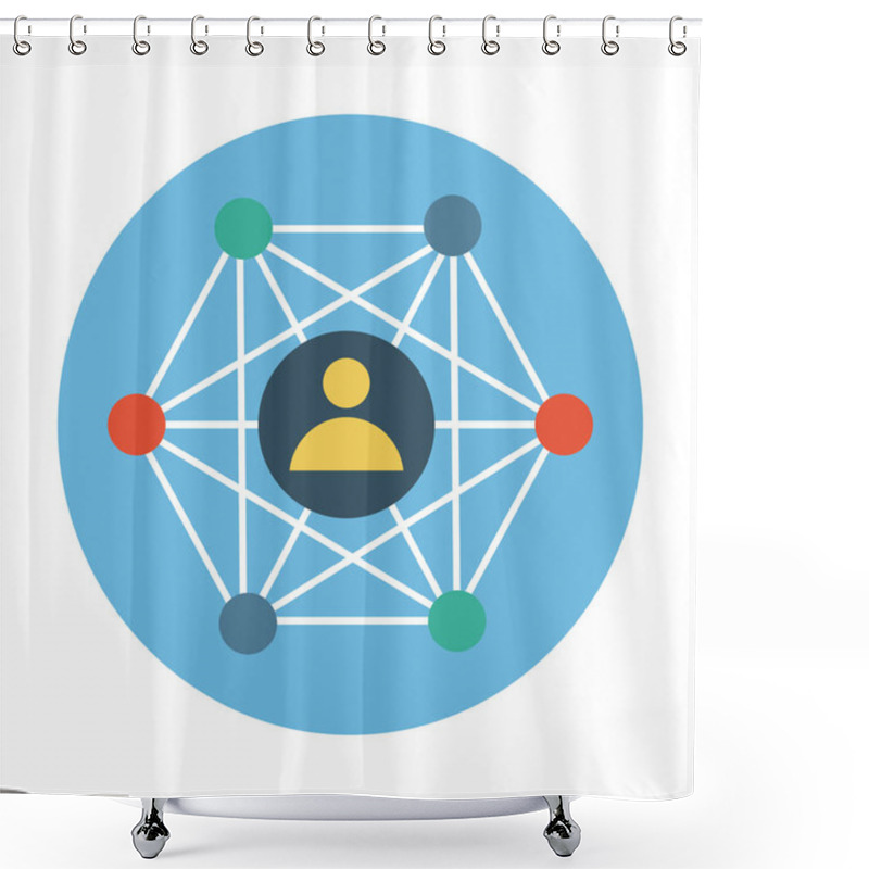 Personality  Global Person Flat Vector Icon  Shower Curtains