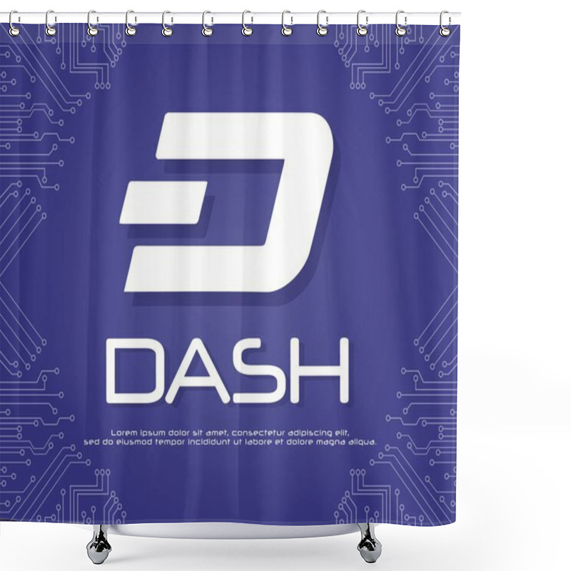 Personality  Background Dash Blockchain Style Collection Shower Curtains