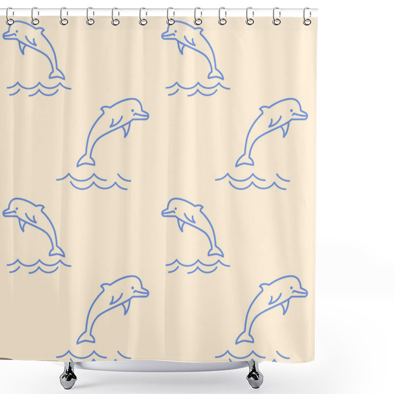 Personality  Dolphin Icons Pattern Shower Curtains