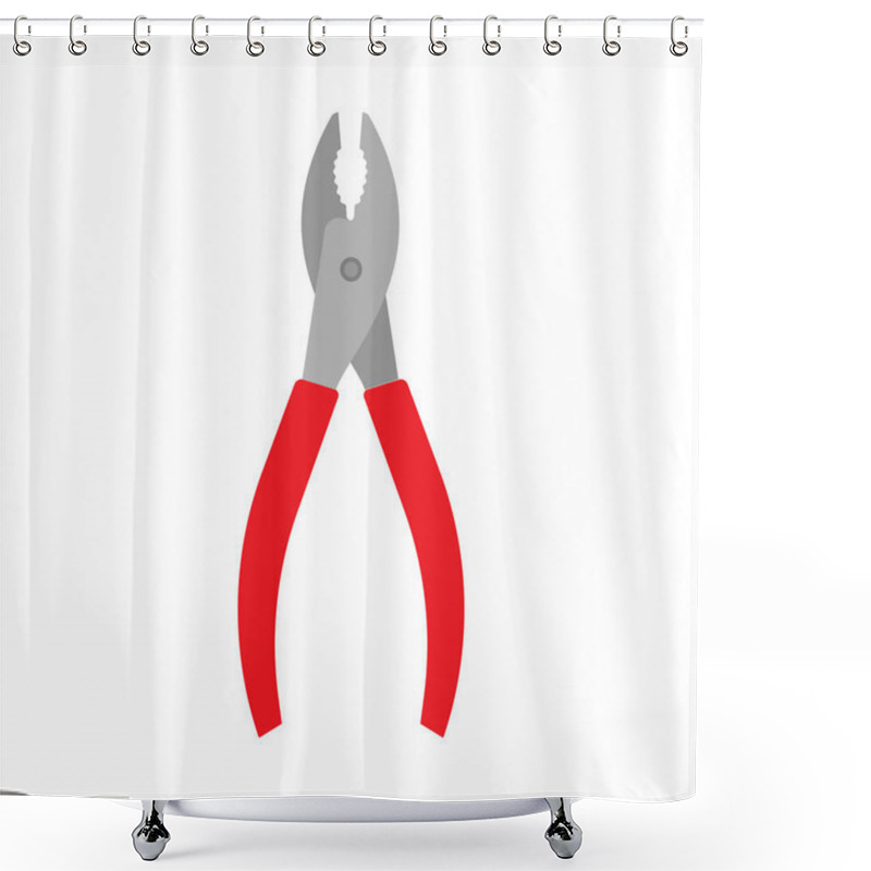 Personality  Diagonal Pliers Red Wrench Tools Mechanic Design Vector Icon. Ma Shower Curtains