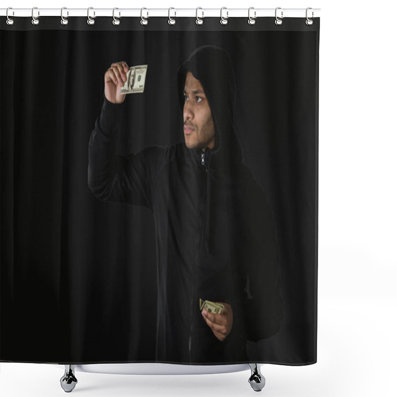 Personality  African American Robber Holding Money Shower Curtains