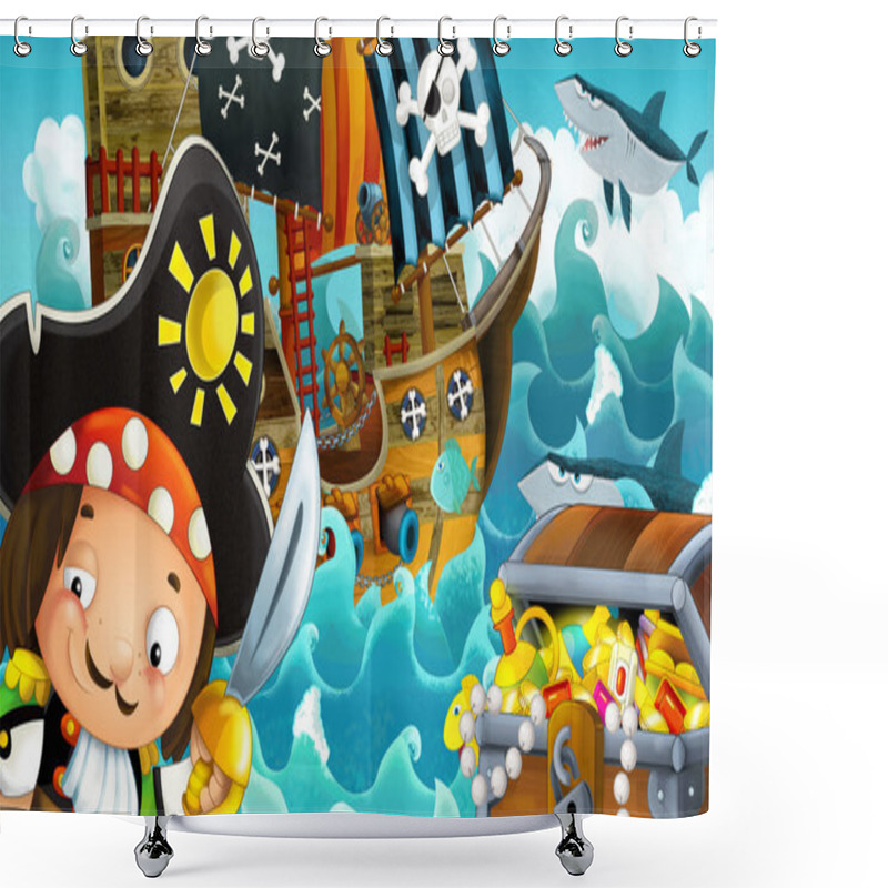 Personality  The Pirates And The Ships Shower Curtains