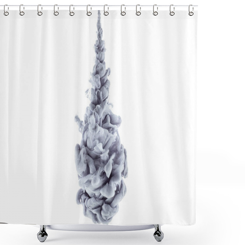 Personality  Splash Of Monochromatic Grey Paint, Isolated On White Shower Curtains