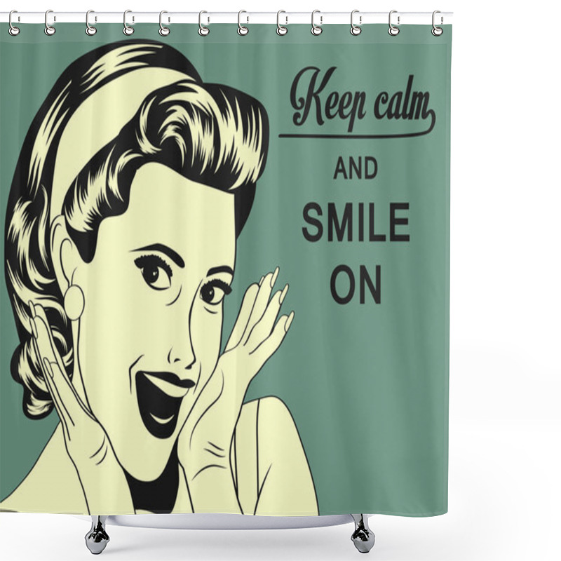 Personality  Pop Art Retro Woman In Comics Style Shower Curtains