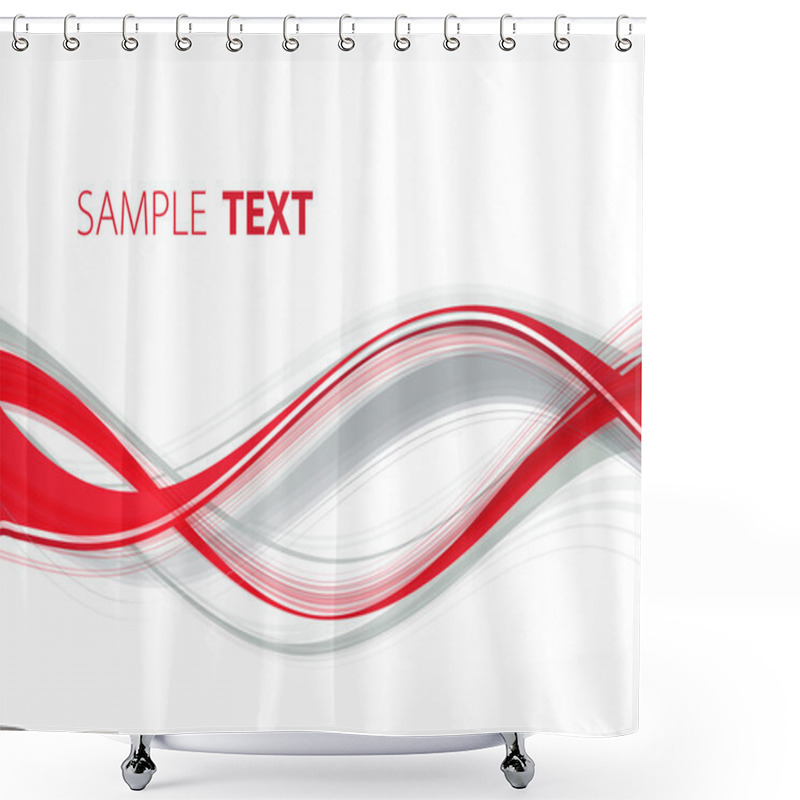 Personality  Red And Grey Waves Shower Curtains