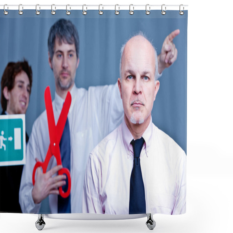 Personality  Staff Downsizing Means Cutting Jobs Shower Curtains