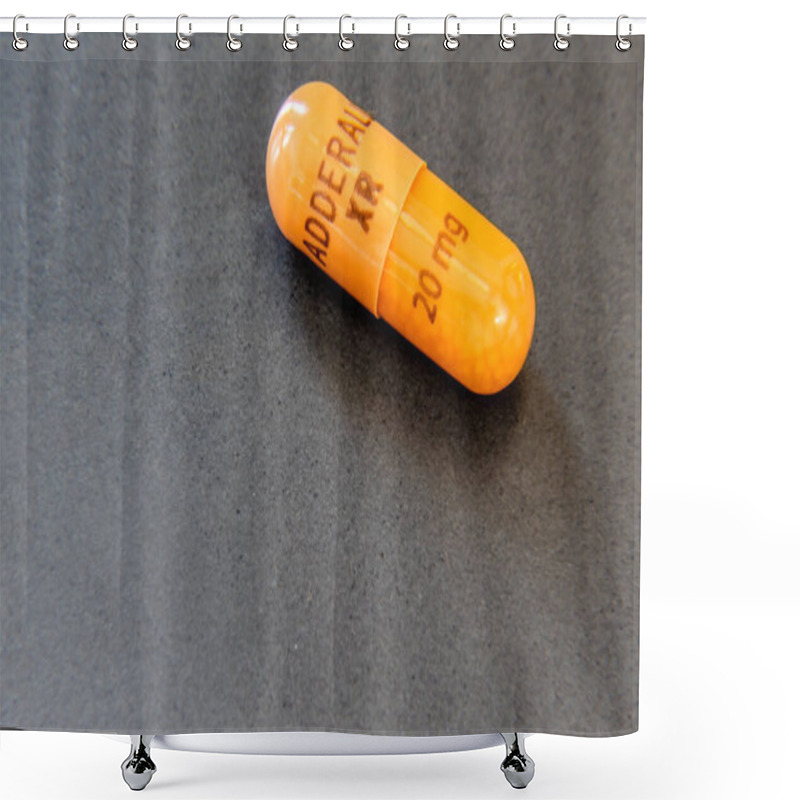 Personality  Single Capsule Of The Stimulant Adderall XR, 20 Mg Shower Curtains