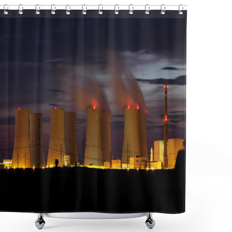 Personality  Nuclear Power Plant By Night Shower Curtains