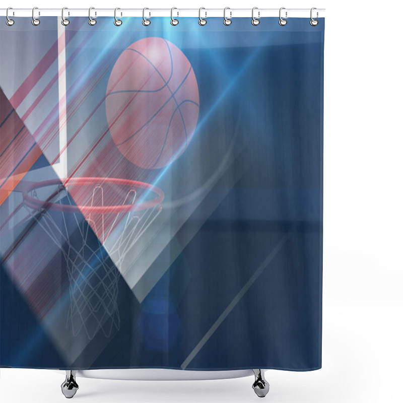 Personality  Abstract Background With Basketball Backboard And Ball From Line Shower Curtains