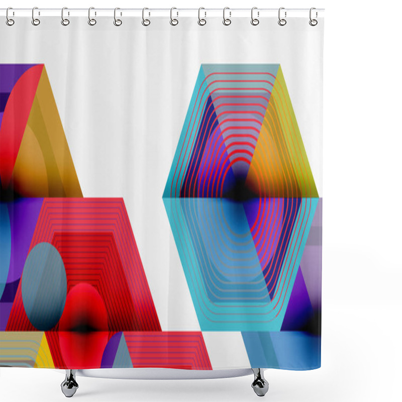 Personality  Hexagons, Diamonds Pattern. Geometric Repeating Hexagon Background Shower Curtains