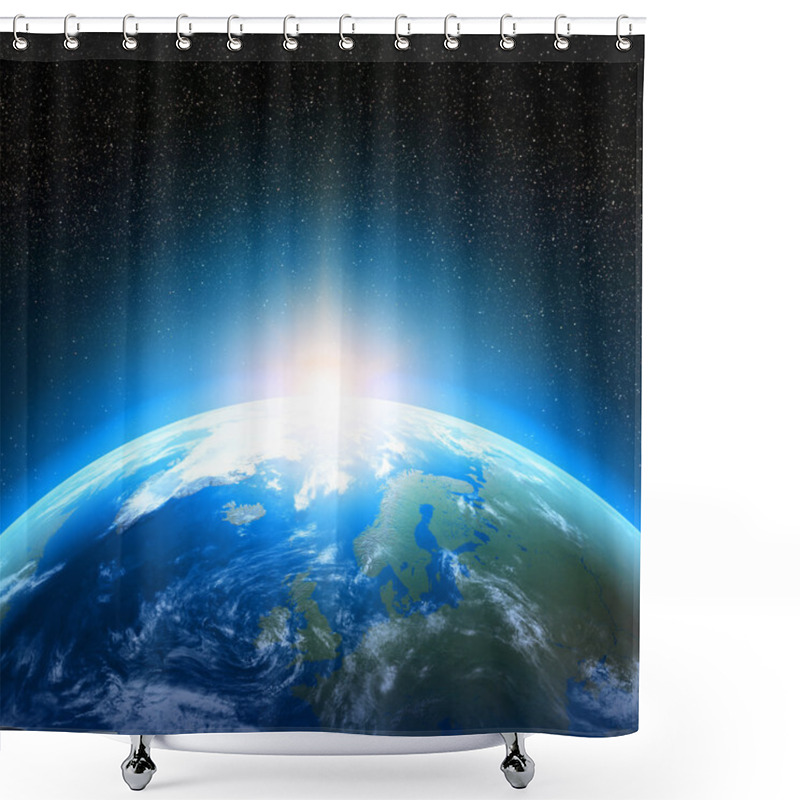 Personality  Earth Planet Viewed From Space Shower Curtains