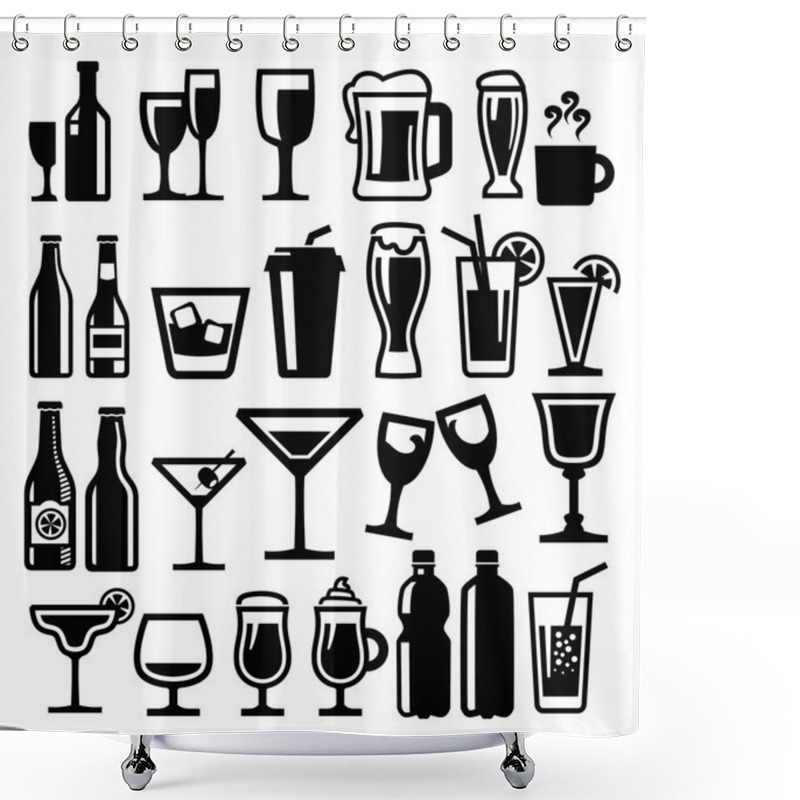 Personality  Beverages Icon Shower Curtains