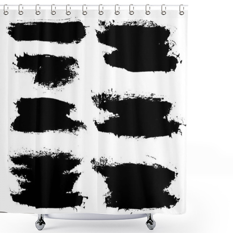 Personality  Brush Strokes Set Vector Painted Isolated Objects Shower Curtains