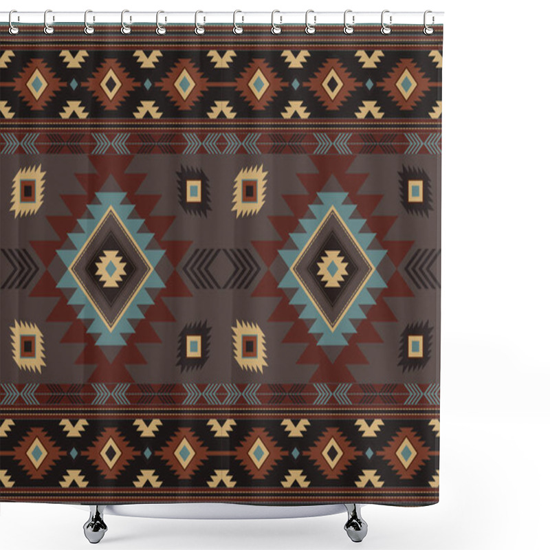 Personality  Navajo Tribal Vector Seamless Pattern. Native American Ornament. Ethnic South Western Decor Style. Boho Geometric Ornament. Vector Seamless Pattern. Mexican Blanket, Rug. Woven Carpet Illustration. Shower Curtains