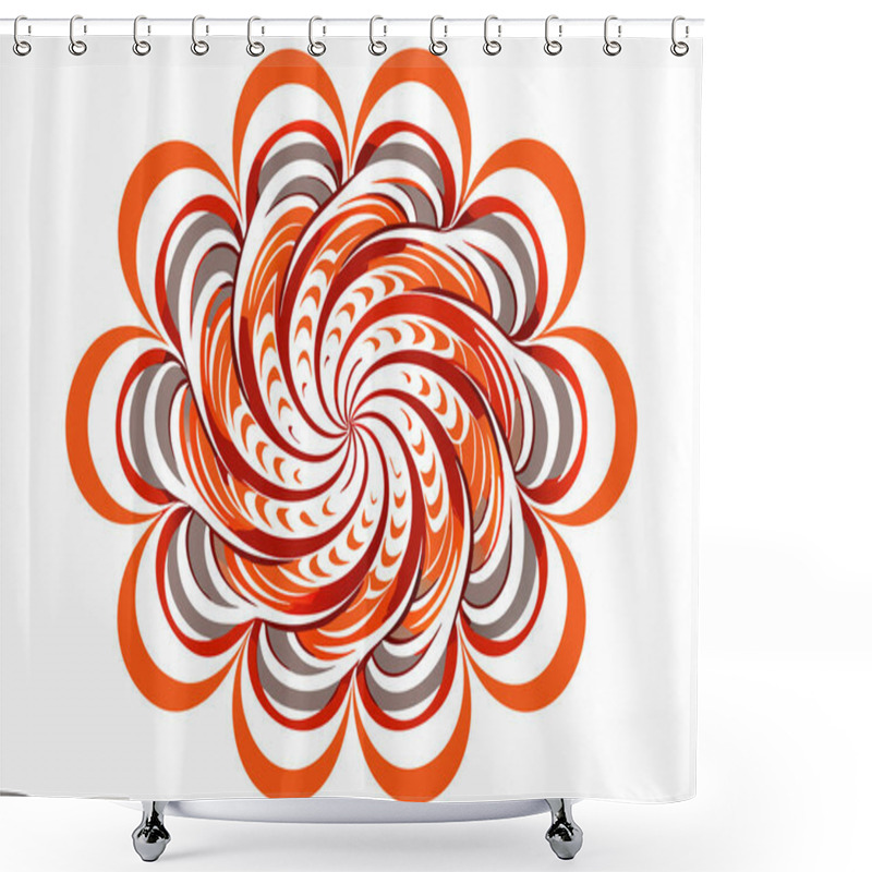 Personality  Vibrant Abstract Flower Design With Spiral Pattern Shower Curtains