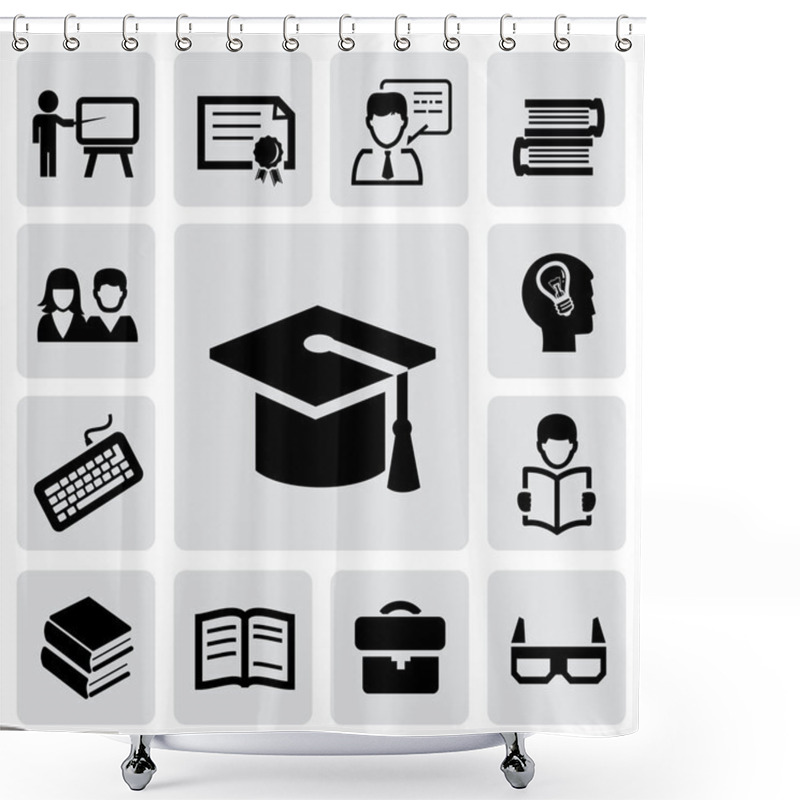 Personality  Education Icons Shower Curtains