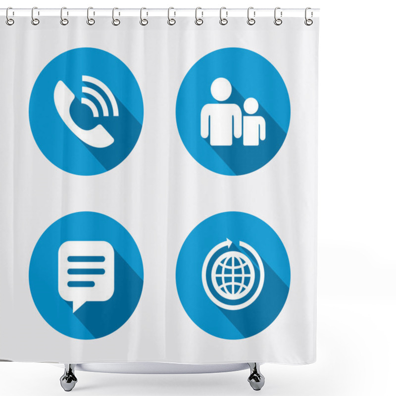 Personality  Group Of People And Phone Call. Shower Curtains