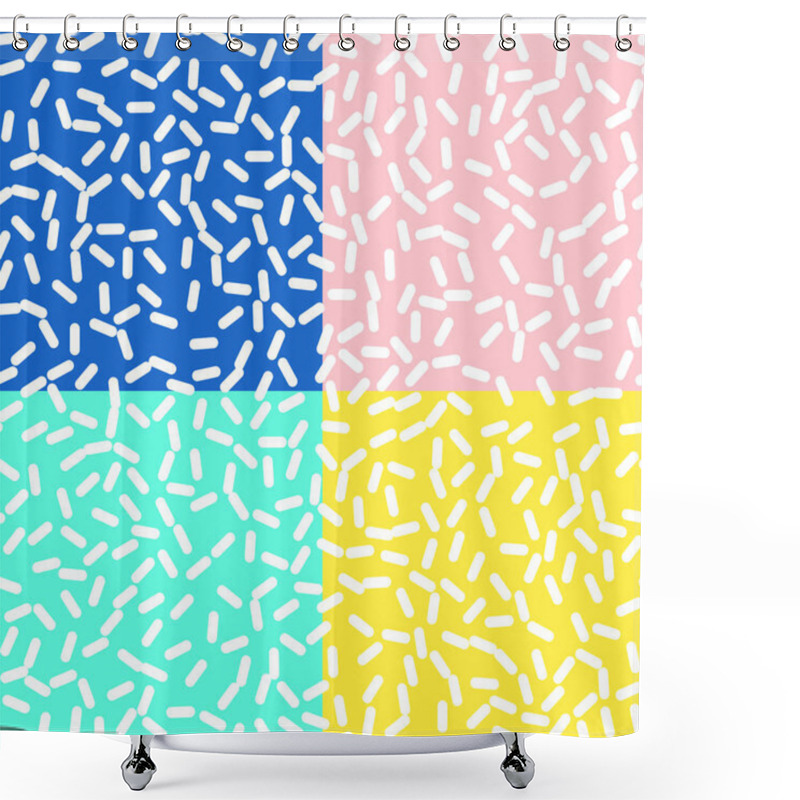 Personality  Retro Seamless Pattern In Memphis Style Design Shower Curtains