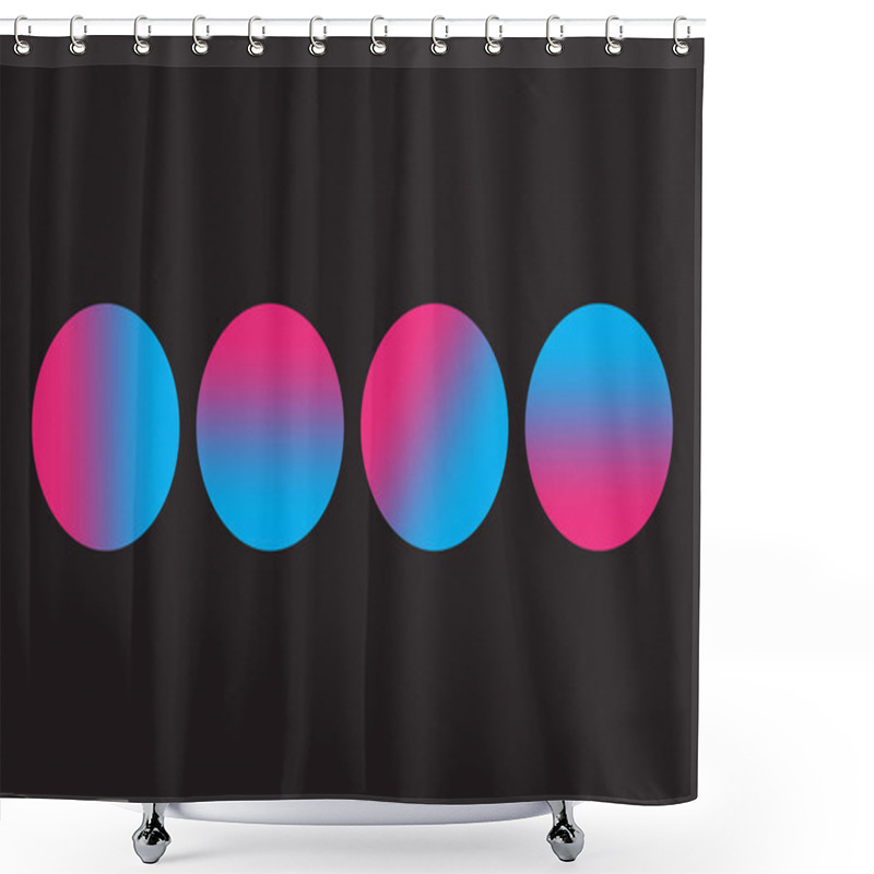 Personality  Gradient Circles Icon. Pink And Blue Focus. Abstract Circular Gradient. Vibrant Vector Graphic. EPS 10. Shower Curtains